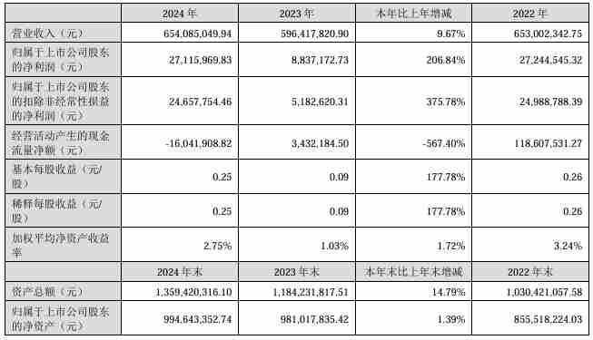 天禄科技2024年营收6.54亿元,净利润同比大增206.84%