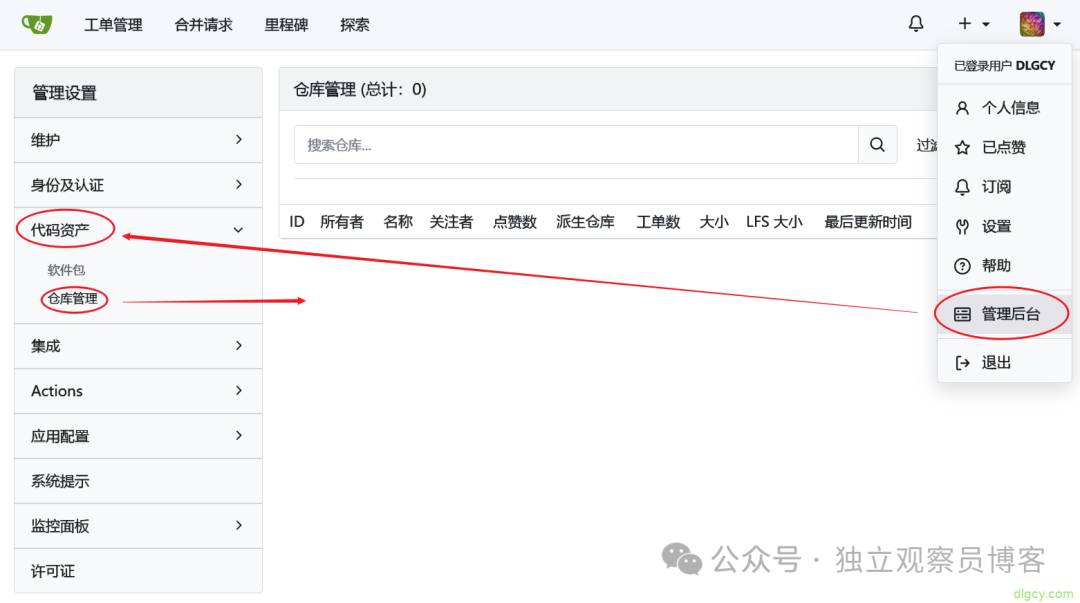 Gitea Windows 版修复式安装后恢复之前的仓库
