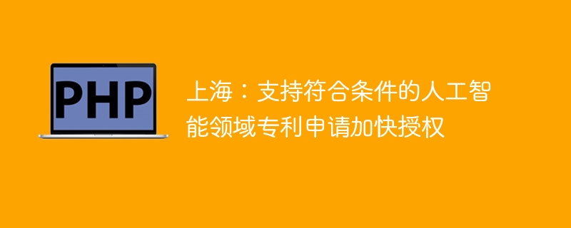 上海:支持符合条件的人工智能领域专利申请加快授权