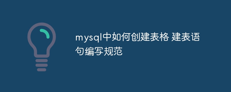 MySQL建表语句规范与示例详解