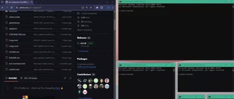 5.3KStar烦恼全丢！GlazeWM：Windows窗口管理神器
