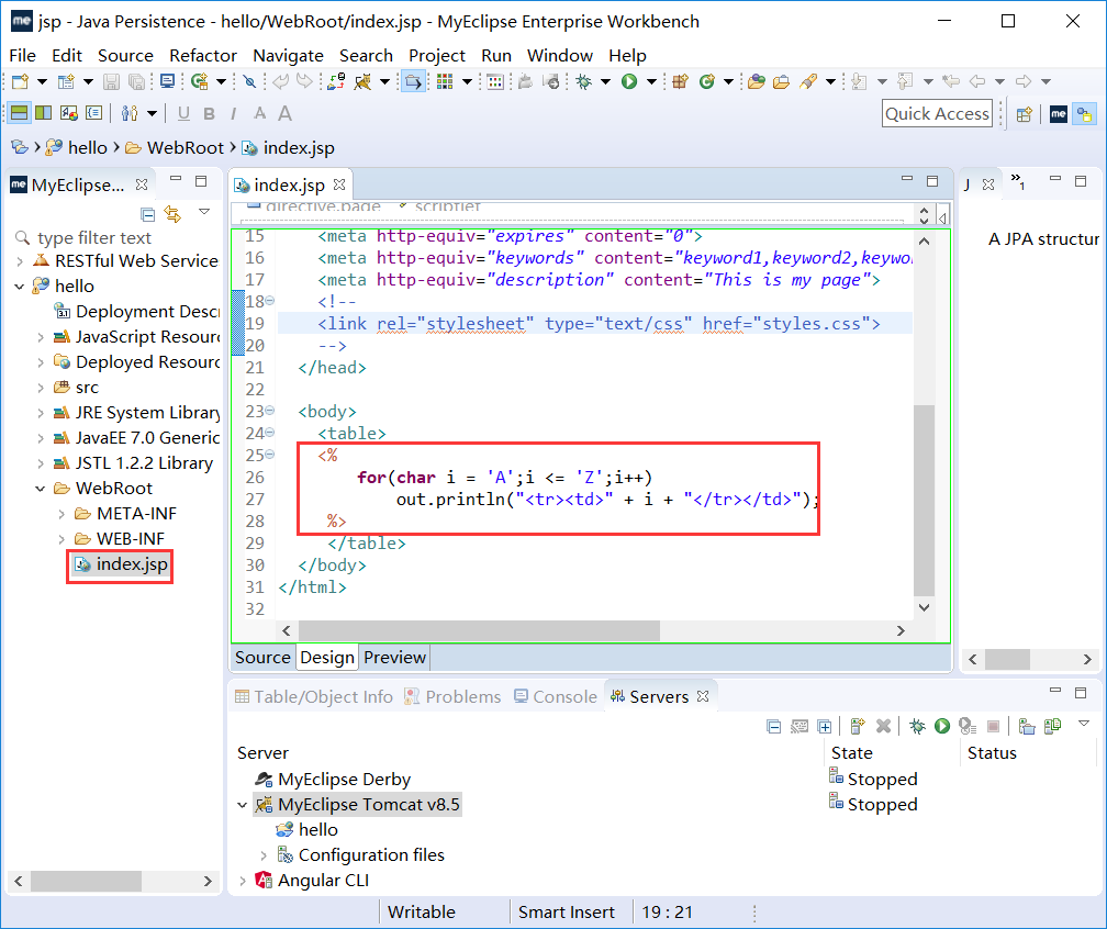 用MyEclipse开发第一个JSP项目
