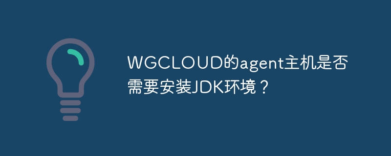 WGCLOUDagent主机安装是否需JDK环境？