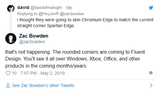 Windows 10 201H1(1909)远离尖角矩形的标志
