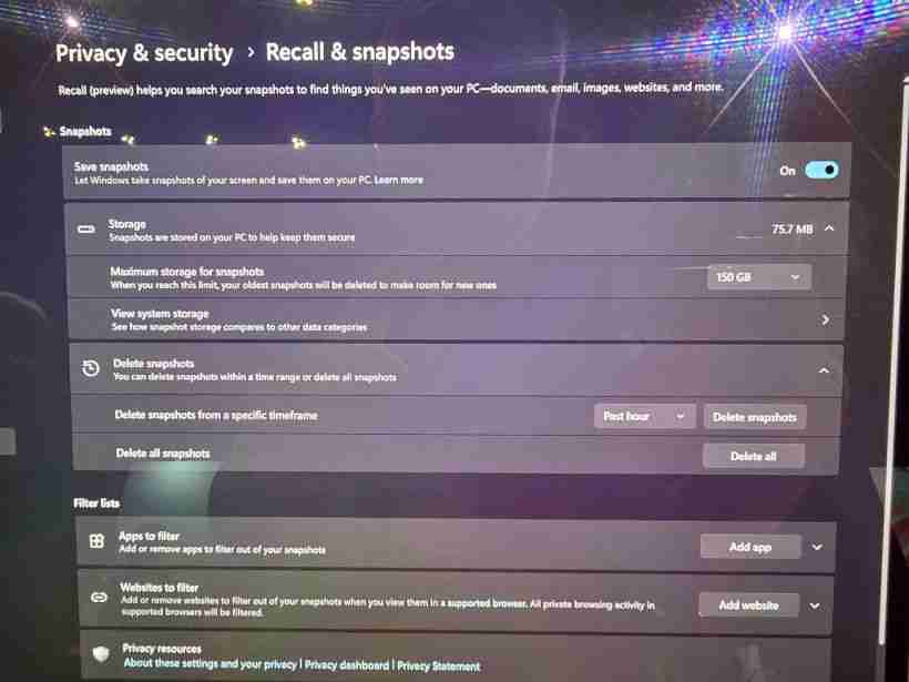 微软 Win11 Recall“记忆”AI 功能初体验：性能迅捷、无明显延迟