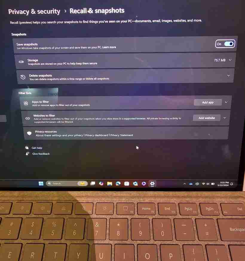 微软 Win11 Recall“记忆”AI 功能初体验：性能迅捷、无明显延迟