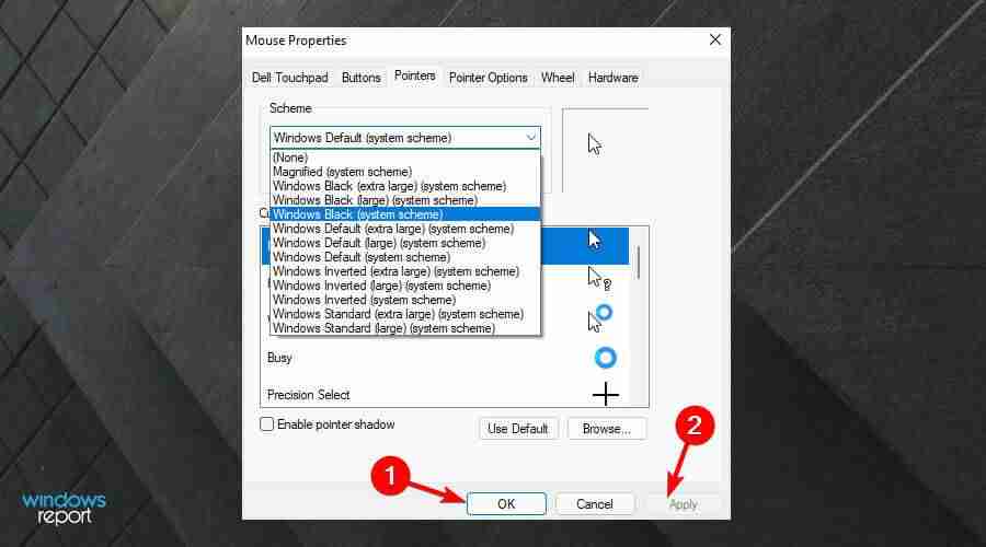 如何在Windows 11中将光标更改为暗模式?