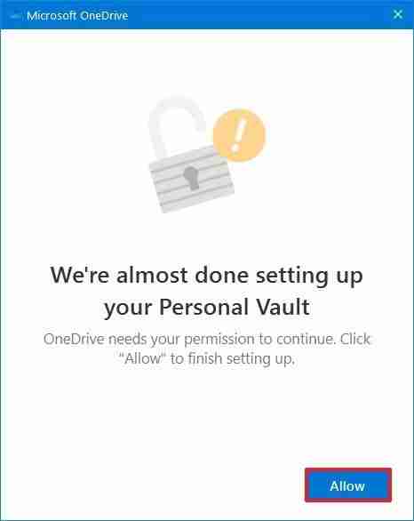 Win10 1909如何设置OneDrive Personal Vault存储?