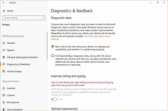 Windows10收集数据方式更改，允许用户自选
