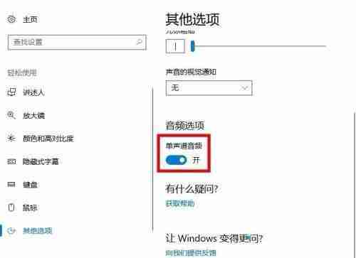 Win10系统怎么打开单声道音频?
