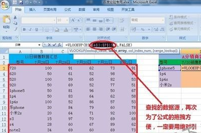 Win7系统下excel vlookup怎么用？