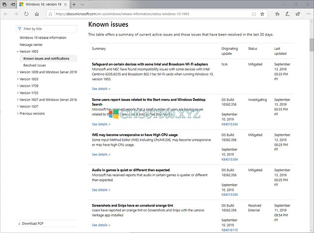 Win101903版本问题汇总持续更新