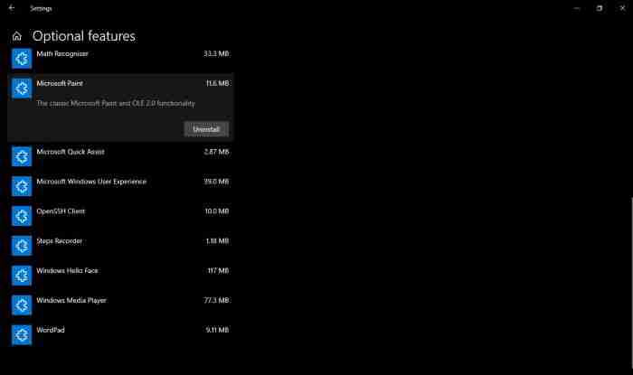 Win10后续将会将更多的传统核心应用降为可选功能