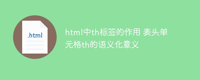 th标签咋用？HTML表头单元格那些不得不说的事儿