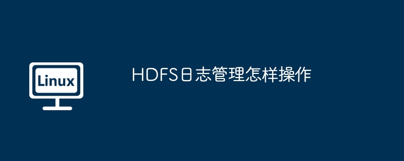 HDFS日志管理怎样操作