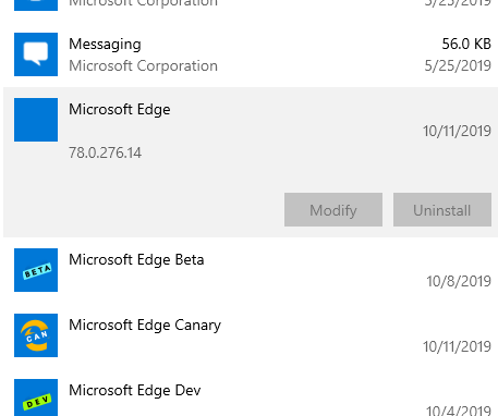 Win10已无法卸载基于Chromium的Microsoft Edge稳定版