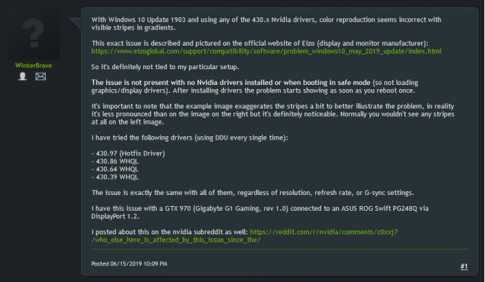 Win10 1903更新导致图像扭曲或者色彩显示不正确