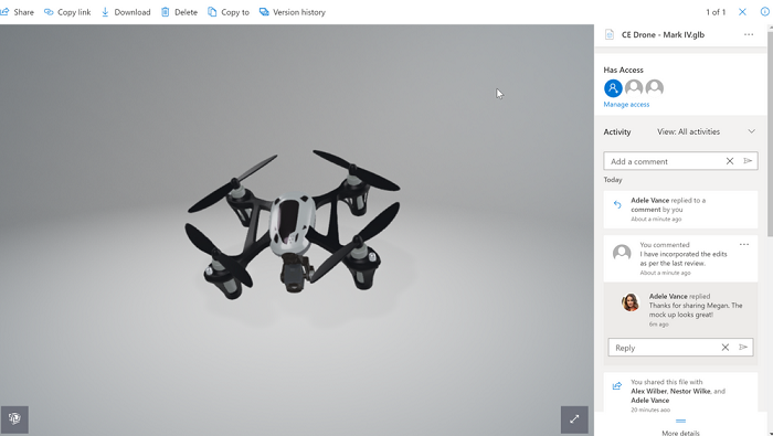 微软OneDrive云盘改进文件评论和周边热门功能