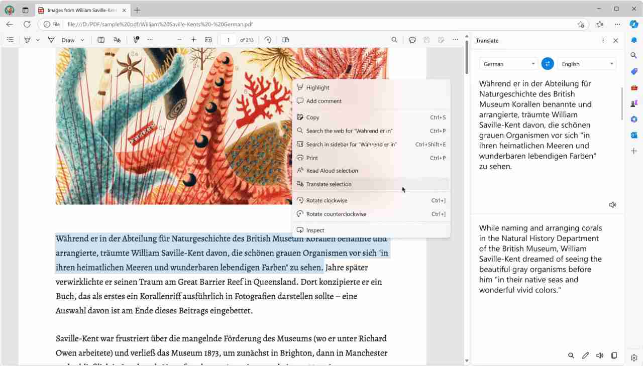 微软 Edge 浏览器将迎升级:内置 PDF 翻译功能的大幅增强