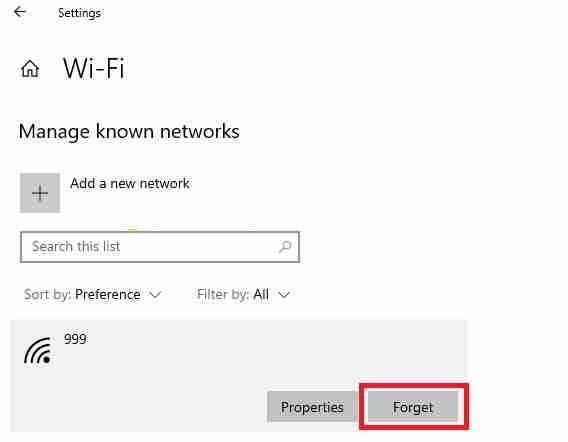 Win10系统删除已保存的WiFi网络的方法