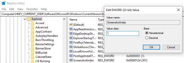 Win10 1903重置屏幕截图计数器的方法教程