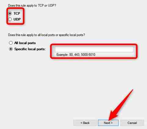 在Windows 10防火墙中打开端口
