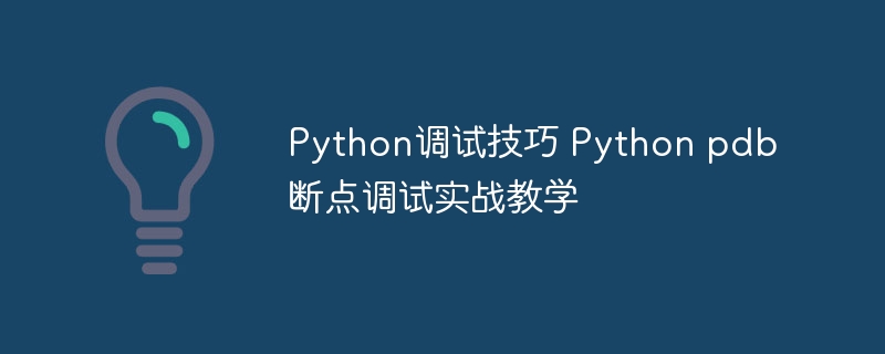Python调试技巧 Python pdb断点调试实战教学