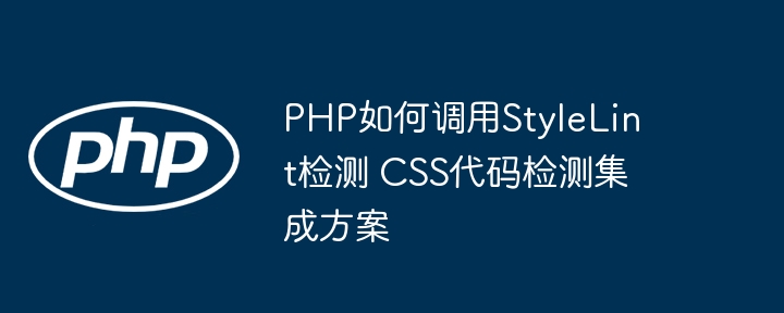 PHP如何调用StyleLint检测 CSS代码检测集成方案
