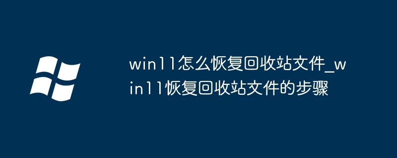 win11误删文件别急！手把手教你快速找回回收站丢失文件