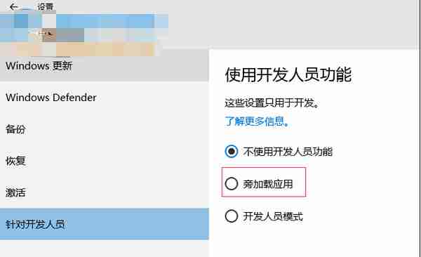 Win10系统旁加载应用模式是什么？