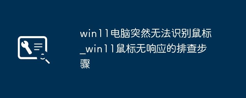 win11电脑突然无法识别鼠标_win11鼠标无响应的排查步骤