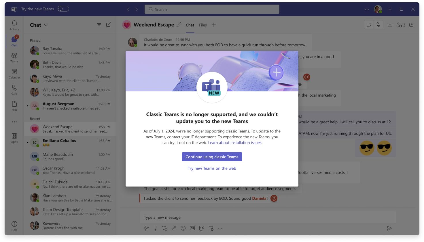 微软经典版Teams将停服！7月1日起停止更新+支持