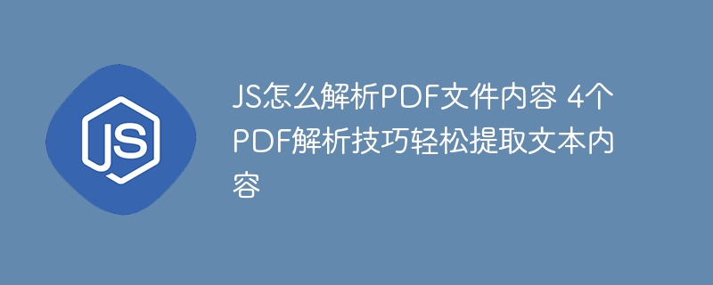 JS解析PDF文件？4个小技巧教你轻松提取文字内容