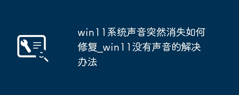win11突遇无声音？手把手教你快速解决没声音的小技巧