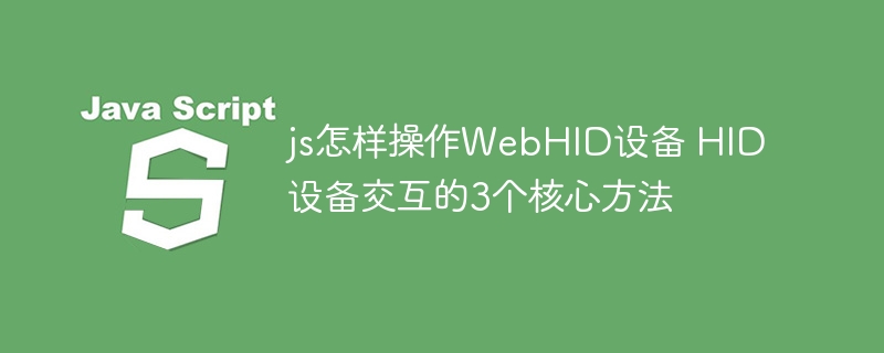 js怎样操作WebHID设备 HID设备交互的3个核心方法