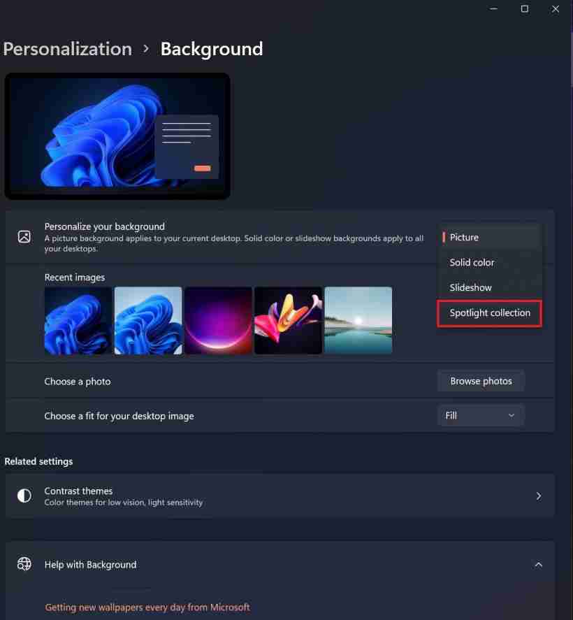 Win11聚焦新功能来了!桌面壁纸天天换(附开启方法)