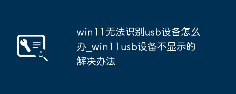 win11电脑不识别USB设备？手把手教你快速修复！