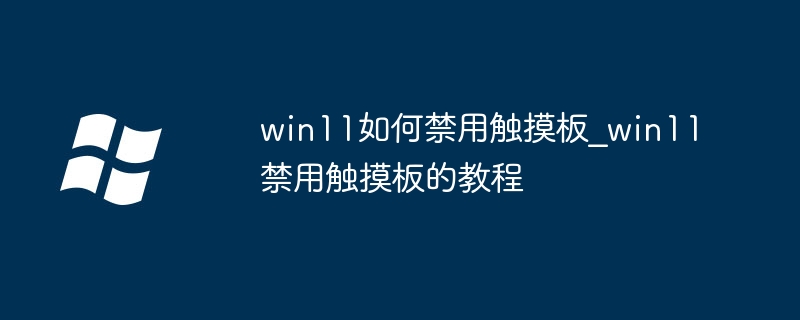win11如何禁用触摸板_win11禁用触摸板的教程