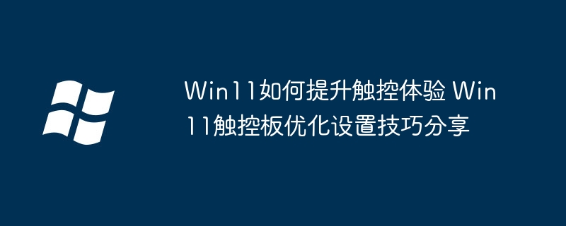 Win11触控体验大提升！手把手教你优化触控板设置