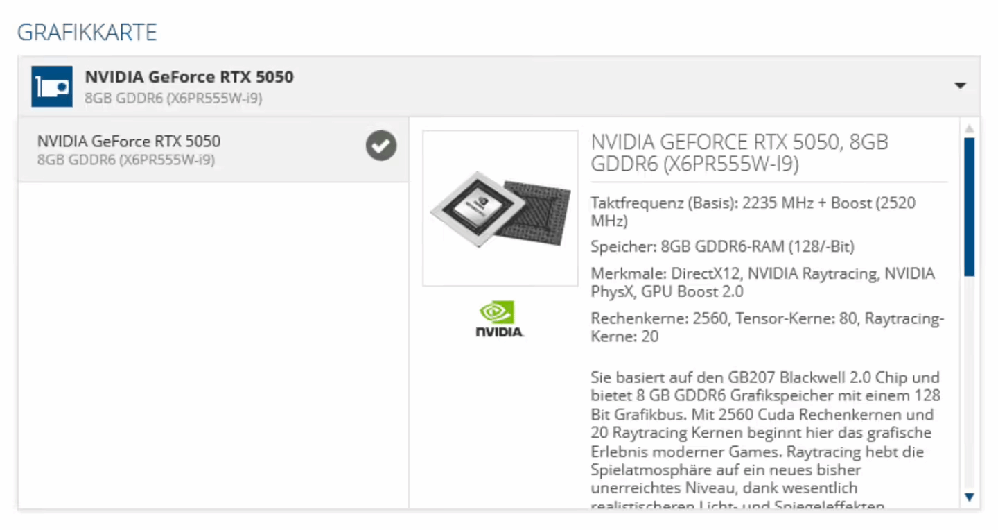 RTX 5050笔记本参数偷跑!采用GDDR6显存 入门级定位