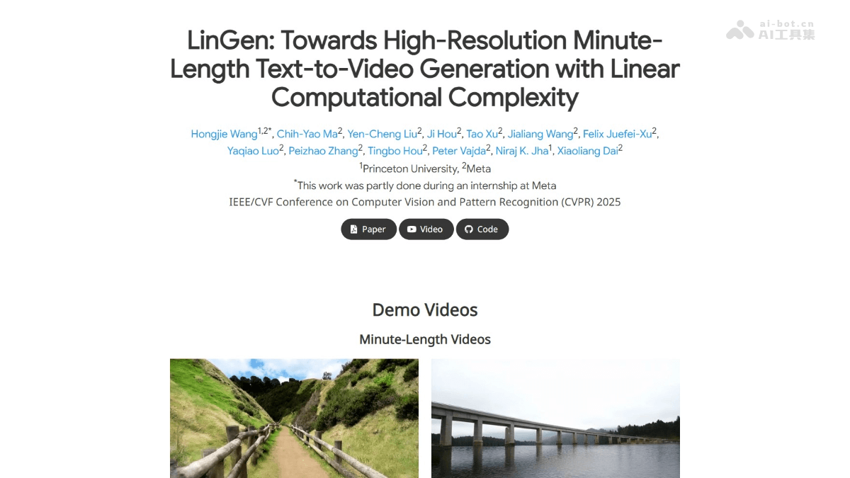 LinGen— Meta联合普林斯顿大学推出的文本到视频生成框架