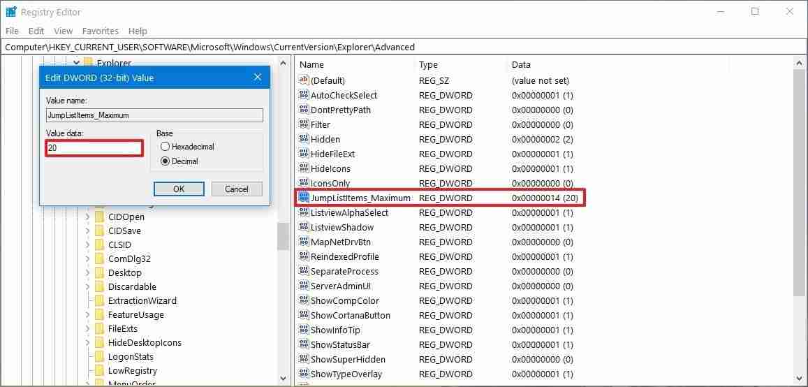 Win10专业版添加跳转列表项目数的技巧