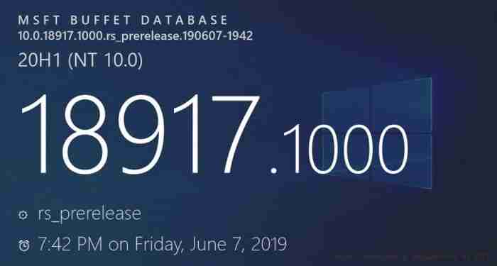 Win10 20H1 Build 18917更新了什么内容？