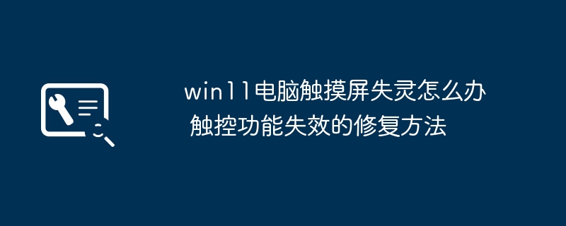 Win11触控屏失灵怎么修复？触控失效解决方法