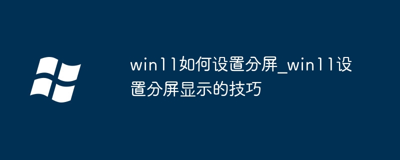 win11如何设置分屏_win11设置分屏显示的技巧