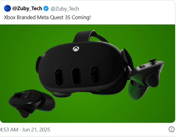 Xbox将支持VR功能?Quest 3S微软主机版包装曝光!