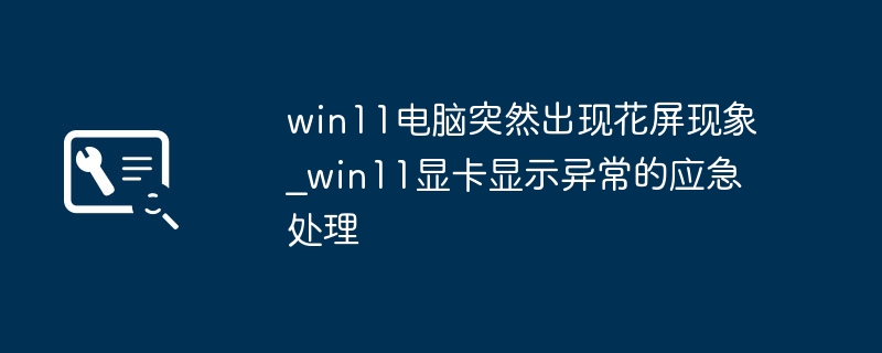 win11电脑突然出现花屏现象_win11显卡显示异常的应急处理