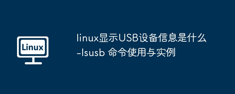 Linux下用lsusb查看USB设备信息