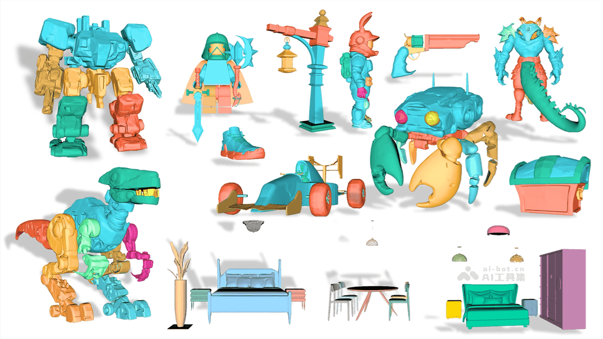 PartCrafterAI支持多部件3D建模生成