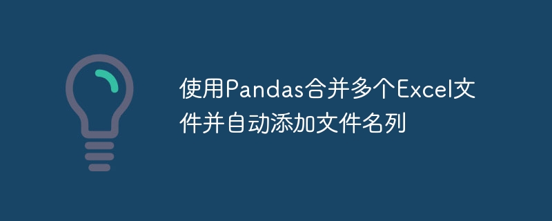 使用Pandas合并多个Excel文件并自动添加文件名列
